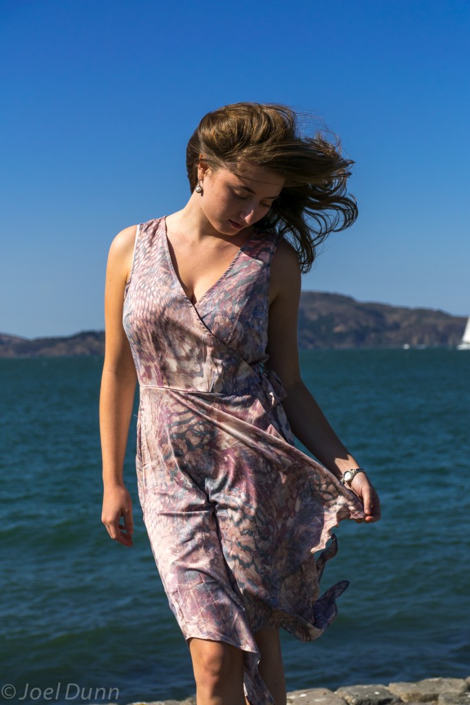 Forever 21 fancy dress, red heels, sundance watch & pearls