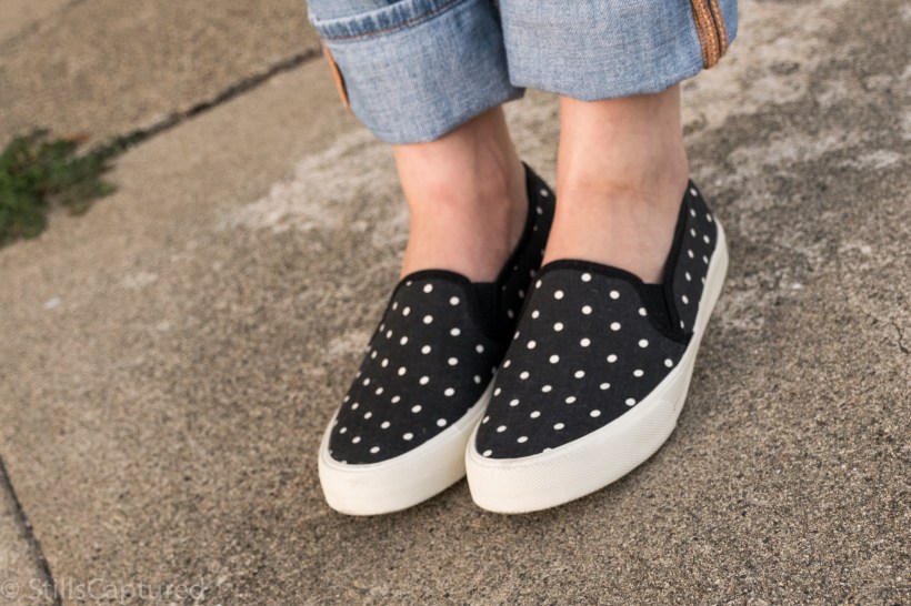 American Eagle polka dot sneakers