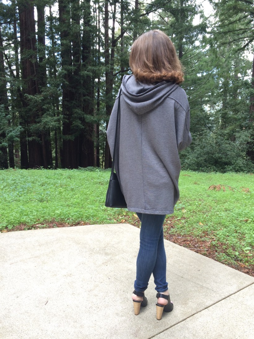 Abercrombie oversized sweater, jeans, steve madden heels, calvin klein purse