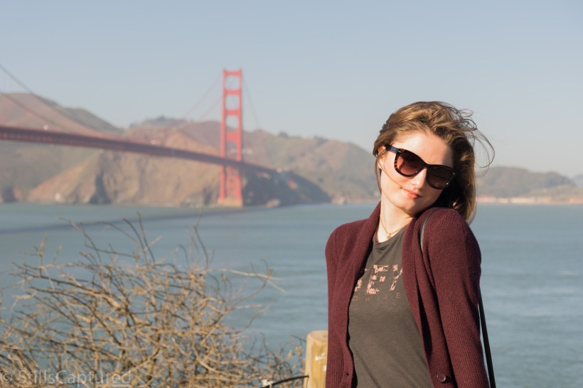 H&M Sweater, Obey T-shirt, Levi's Jeans, Nordstrom Sunnies, Golden Gate Bridge