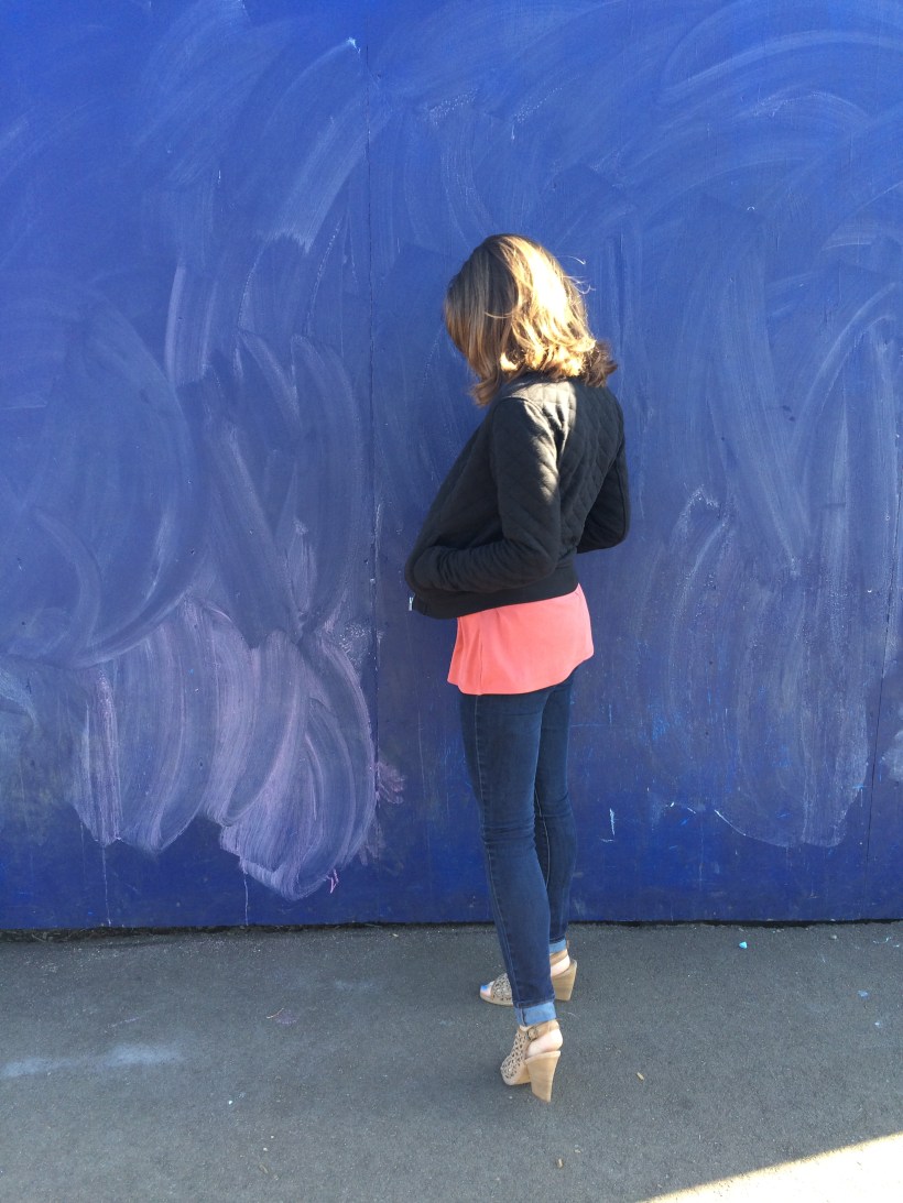 Urban Top, Gap Jacket, Levi's Jeans, Nordstrom Sunnies, Very Volatile Los Angeles Shoes