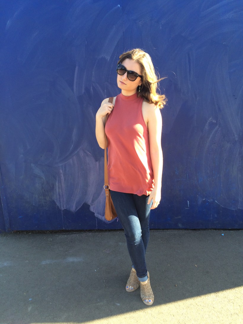 Urban Top, Gap Jacket, Levi's Jeans, Nordstrom Sunnies, Very Volatile Los Angeles Shoes