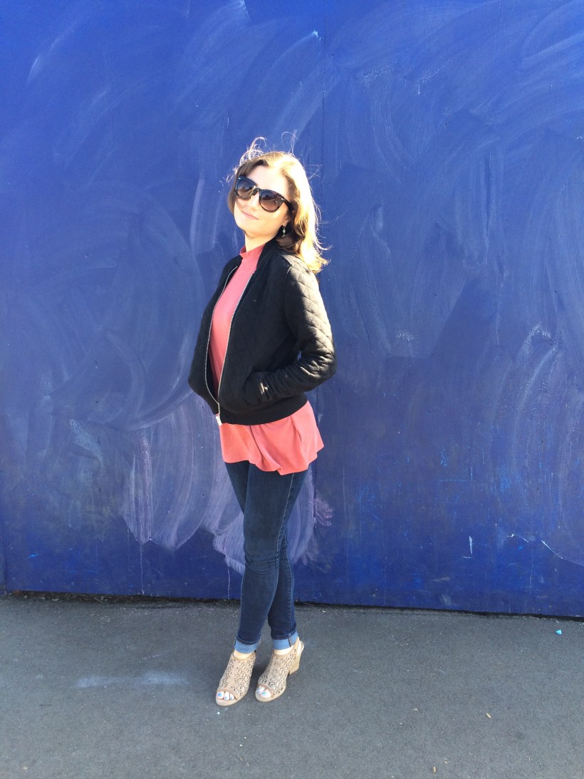 Urban Top, Gap Jacket, Levi's Jeans, Nordstrom Sunnies, Very Volatile Los Angeles Shoes
