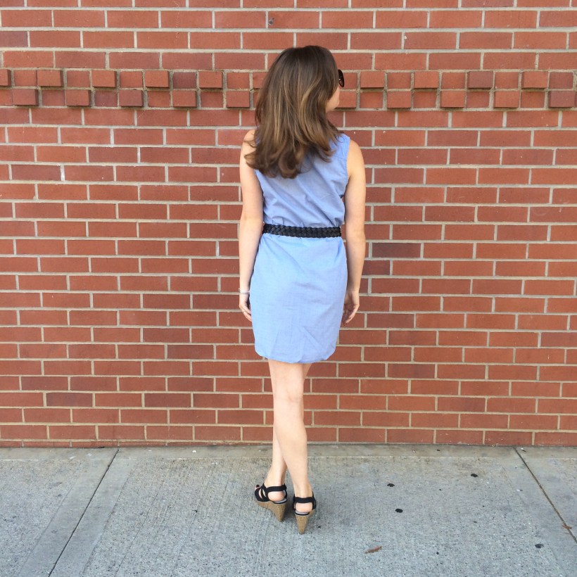 H&M dress, Nordstrom sunnies, American Eagle belt, Montego Bay Club Wedges