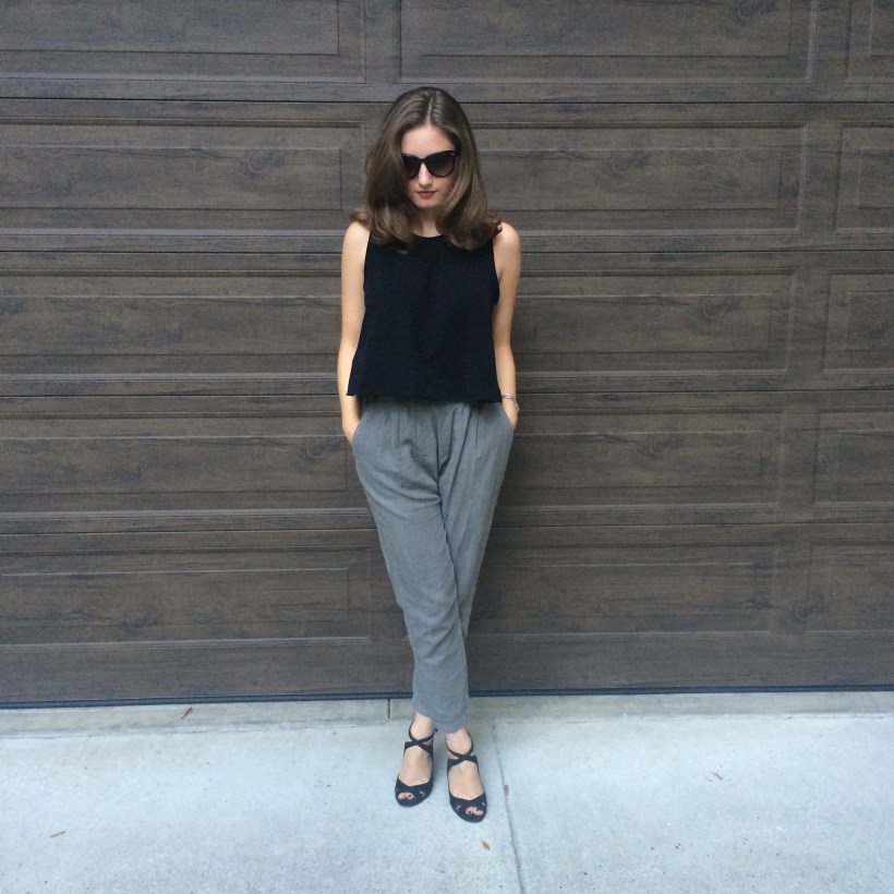 Urban black tank, Urban pants, Zara heels, Lestrade Bag, Nordstrom Sunnies