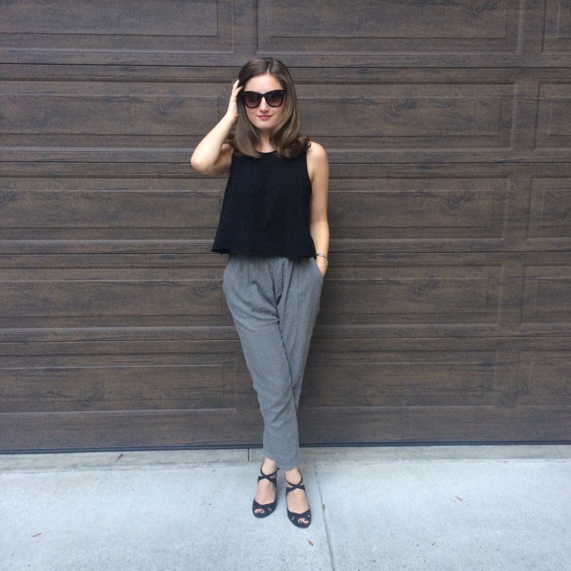 Urban black tank, Urban pants, Zara heels, Lestrade Bag, Nordstrom Sunnies