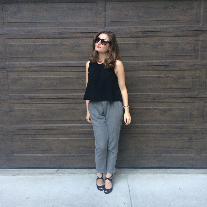 Urban black tank, Urban pants, Zara heels, Lestrade Bag, Nordstrom Sunnies