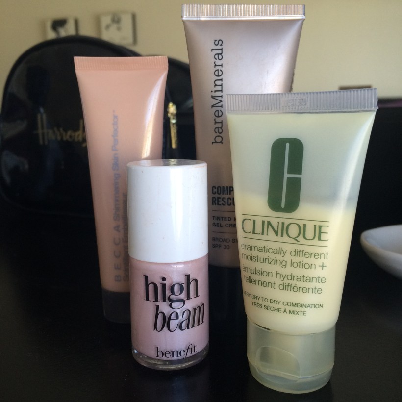 Moisturizer, highlighter