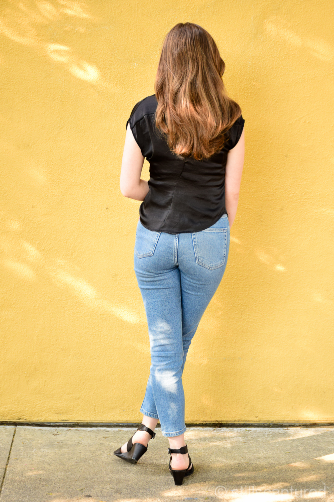 Nordstrom Sunnies, Urban Wrap Top, Urban Girlfriend Jeans, Lucky Wedges