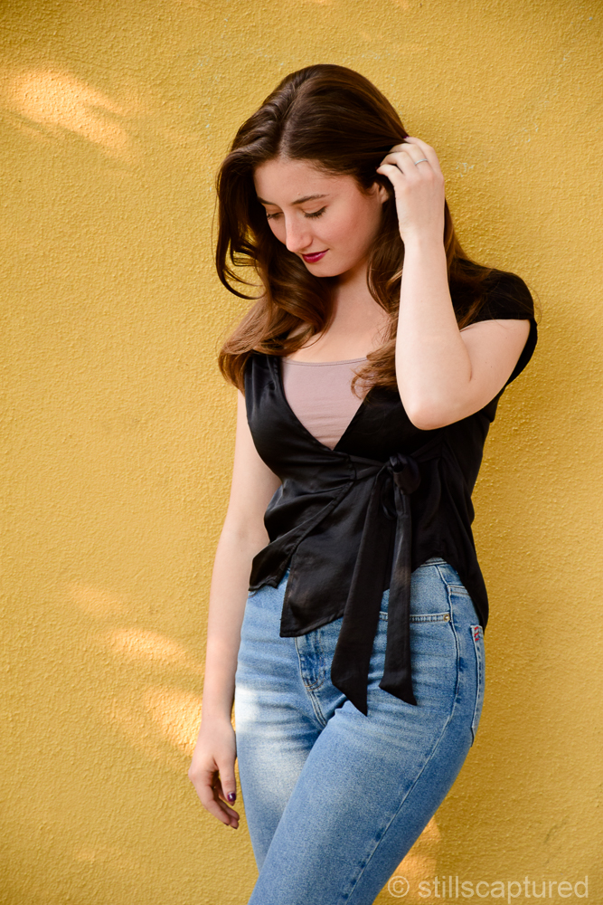 Nordstrom Sunnies, Urban Wrap Top, Urban Girlfriend Jeans, Lucky Wedges