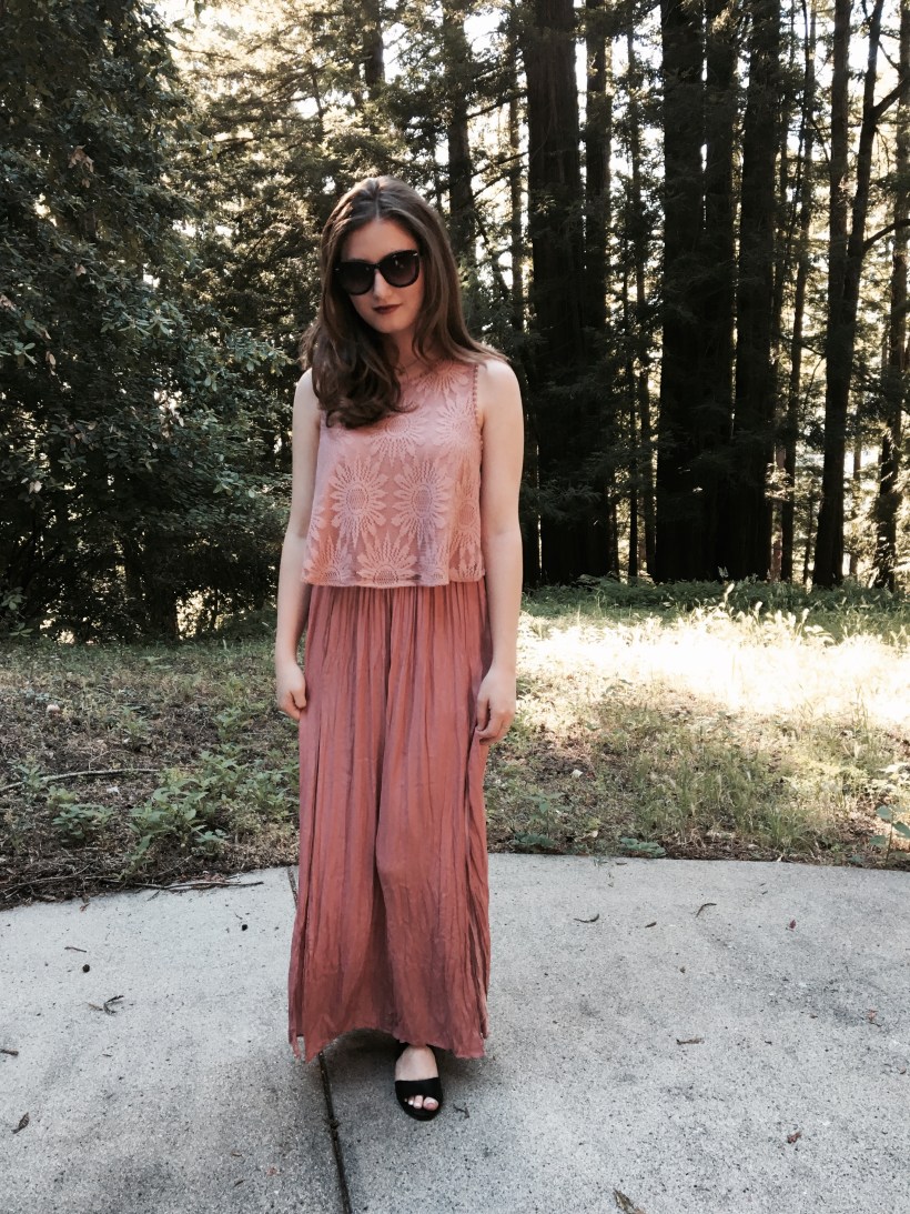 Forever 21 skirt and blouse, Lucky Brand Sandals, Nordstrom Sunnies