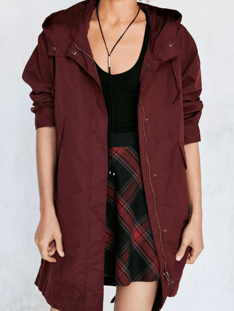 burgundy coat