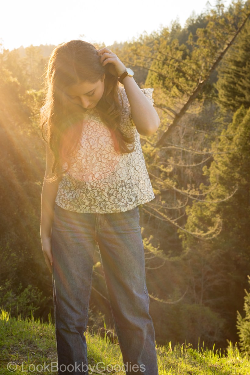 Forever 21 Lace Top, Guess Jeans, Zigi Soho Mid Pumps