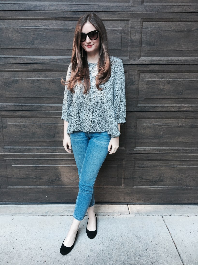 Babydoll Blouse, Cropped Jeans, kitten heel