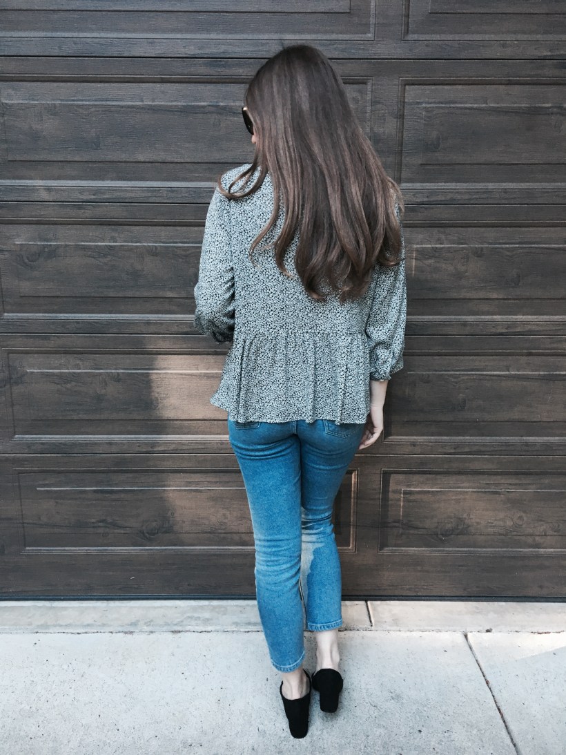 Babydoll Blouse, Cropped Jeans, kitten heel