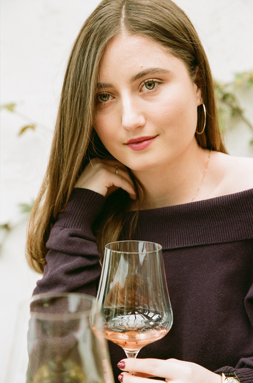 woman tasting wine, picture