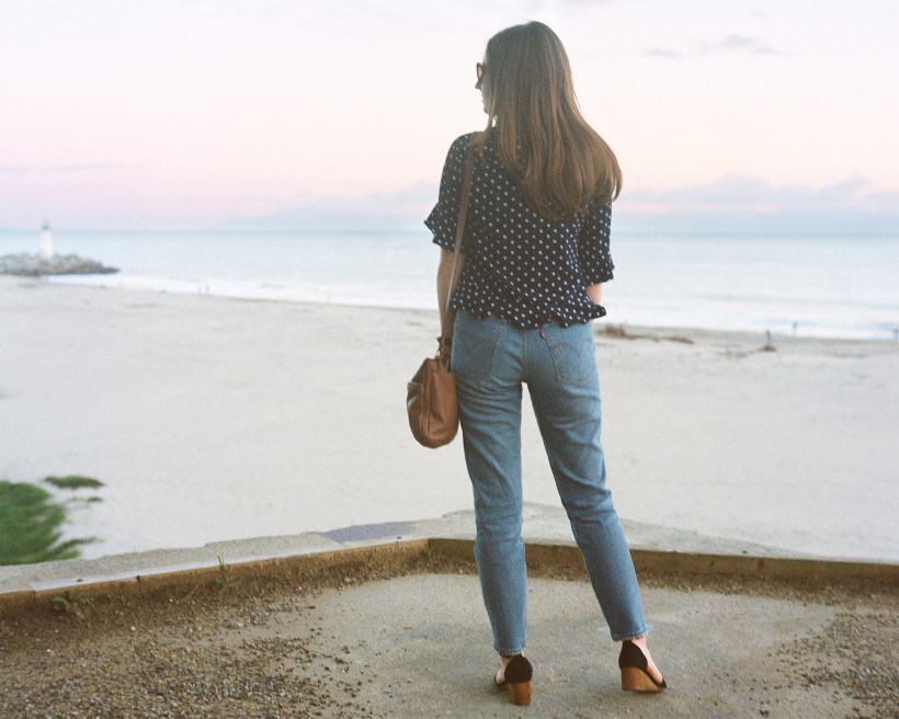 picture of woman at sunset